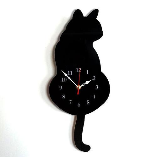 Horloge murale créative en acrylique en forme de chat avec pendule ... on Productcaster.