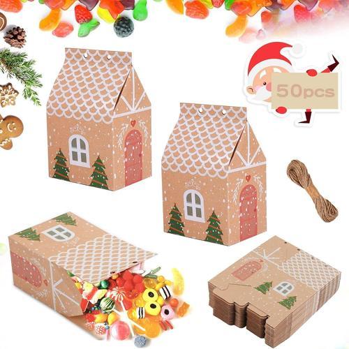 50 Pièces Bonbonnière de Noël en papier kraft, Sacs Cadeaux de Noël... on Productcaster.