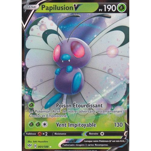 Carte Pokemon - Papilusion V - 1/189 - Ultra-Rare - Épée Et Bouclie... on Productcaster.