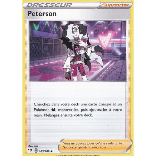 Carte Pokemon - Dresseur - Peterson - 165/189 - Épée Et Bouclier 3 ... on Productcaster.