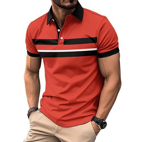 Polo Homme De Sport Golf Tennis Manche Courte En Rayures Fit Grande... on Productcaster.