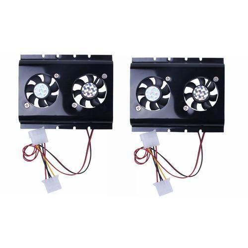 2x Noir 3.5 Sata Ide Disque Dur Hdd 2 Ventilateur Refroidisseur Pou... on Productcaster.