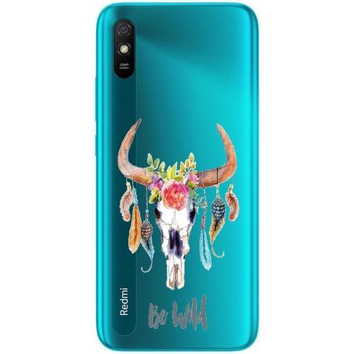 Coque Redmi 9a Skull Bull Boheme Plumes Wild on Productcaster.