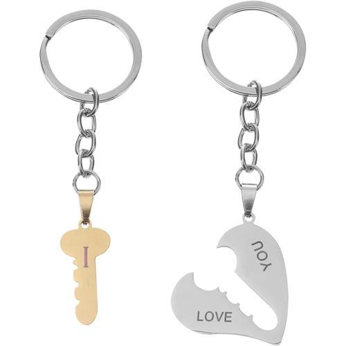 2pcs Couple Porte-clés, Coeur Puzzle Séparable pour Trousseau de cl... on Productcaster.