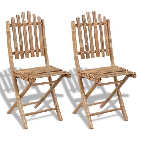 Vidaxl Chaises Pliables De Jardin 2 Pcs Bambou on Productcaster.