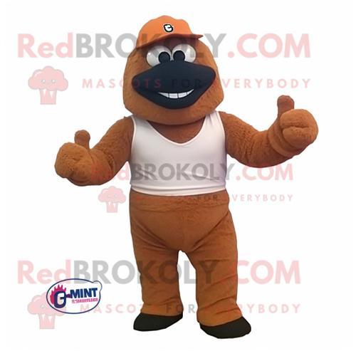 Personnage De Costume De Mascotte Redbrokoly Rust But Habillé D'un ... on Productcaster.