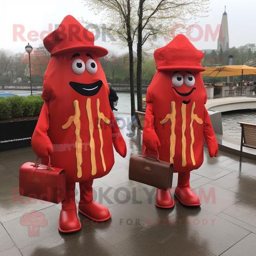 Personnage De Costume De Mascotte Redbrokoly De Frites Rouges Habil... on Productcaster.