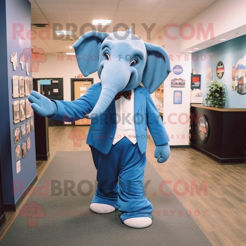 Personnage De Costume De Mascotte Redbrokoly D'éléphant Bleu Habill... on Productcaster.