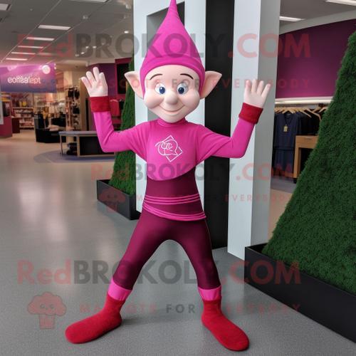 Personnage De Costume De Mascotte Redbrokoly D'elfe Magenta Habillé... on Productcaster.