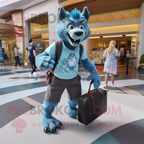 Personnage De Costume De Mascotte Redbrokoly De Loup-Garou Cyan Hab... on Productcaster.