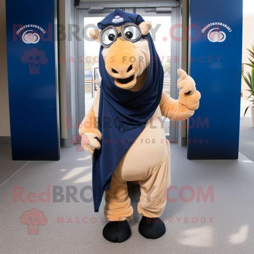 Costume De Mascotte Redbrokoly De Chameau Bleu Marine Habillé Avec ... on Productcaster.