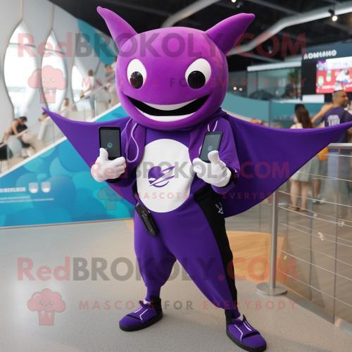 Personnage De Costume De Mascotte Redbrokoly De Raie Manta Violette... on Productcaster.