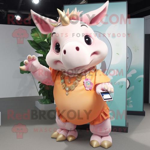 Personnage De Costume De Mascotte Redbrokoly De Rhinocéros Pêche Vê... on Productcaster.