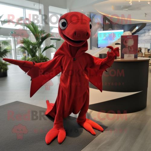 Personnage De Costume De Mascotte Redbrokoly De Dimorphodon Rouge H... on Productcaster.