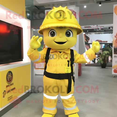 Personnage De Costume De Mascotte Redbrokoly De Pompier Jaune Citro... on Productcaster.