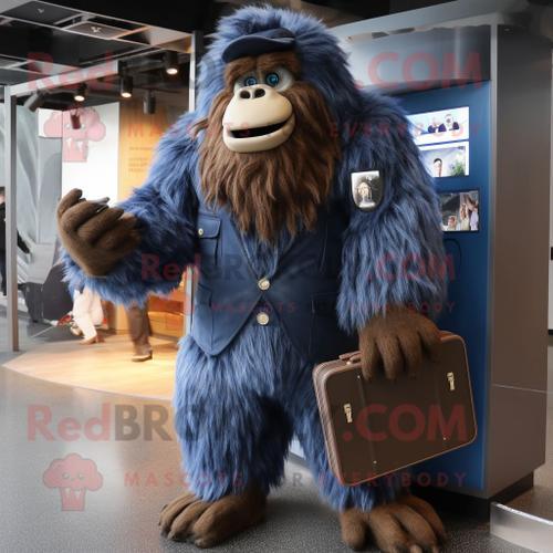 Personnage De Costume De Mascotte Redbrokoly Sasquatch Bleu Marine ... on Productcaster.