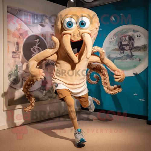 Personnage De Costume De Mascotte Redbrokoly Tan Kraken Habillé D'u... on Productcaster.