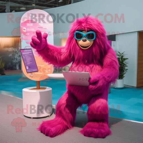 Personnage De Costume De Mascotte Redbrokoly Magenta Sasquatch Habi... on Productcaster.