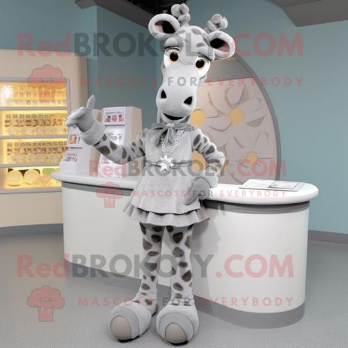 Mascotte Redbrokoly De Personnage De Girafe Grise Habillée D'une Ju... on Productcaster.