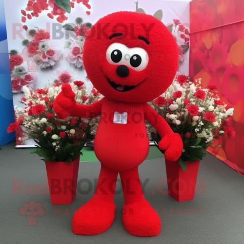 Personnage De Costume De Mascotte Redbrokoly De Bouquet De Fleurs R... on Productcaster.