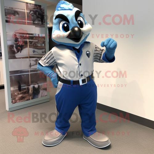 Personnage De Costume De Mascotte Redbrokoly Silver Blue Jay Habill... on Productcaster.