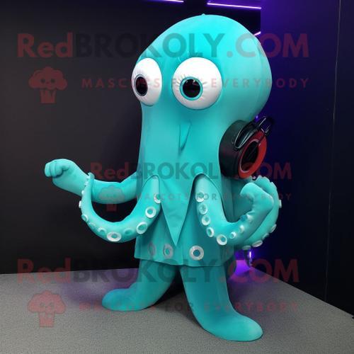 Personnage De Costume De Mascotte Redbrokoly De Poulpe Turquoise Ha... on Productcaster.