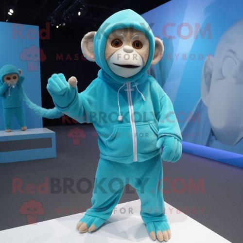 Personnage De Costume De Mascotte Redbrokoly De Singe Capucin Cyan ... on Productcaster.