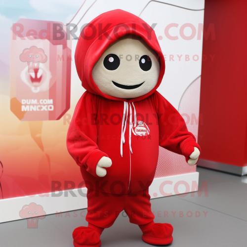 Mascotte Redbrokoly De Personnage De Costume Rouge Dim Sum Habillé ... on Productcaster.