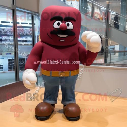 Personnage De Costume De Mascotte Redbrokoly De Gant De Boxe Marron... on Productcaster.