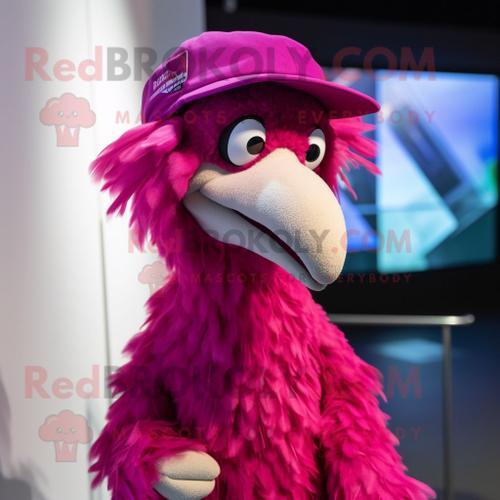 Personnage De Costume De Mascotte Redbrokoly Magenta Emu Habillé D'... on Productcaster.