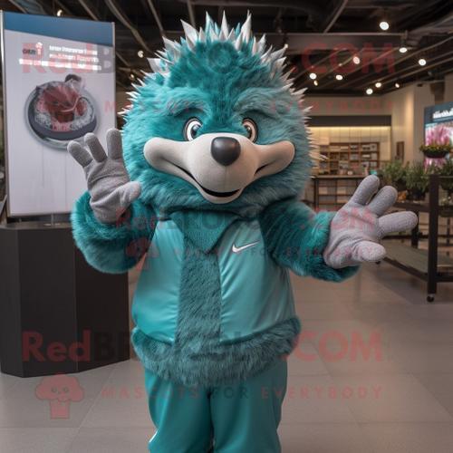 Personnage De Costume De Mascotte Redbrokoly De Hérisson Bleu Sarce... on Productcaster.