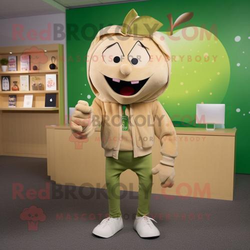 Mascotte Redbrokoly De Personnage De Pomme Bronzée Habillé D'un Swe... on Productcaster.