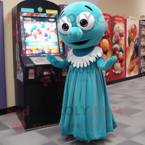 Teal Gumball Machine Personnage De Costume De Mascotte Redbrokoly H... on Productcaster.