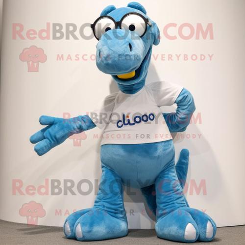 Personnage De Costume De Mascotte Redbrokoly De Diplodocus Bleu Hab... on Productcaster.