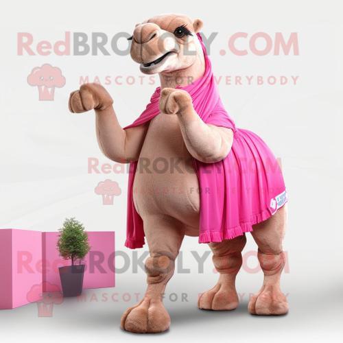 Personnage De Costume De Mascotte Redbrokoly De Chameau Rose Habill... on Productcaster.