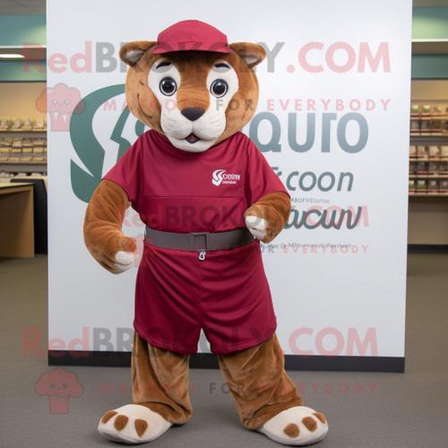 Personnage De Costume De Mascotte Redbrokoly Maroon Mountain Lion H... on Productcaster.