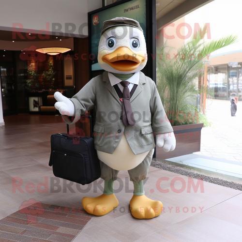 Personnage De Costume De Mascotte Redbrokoly Olive Goose Habillé D'... on Productcaster.