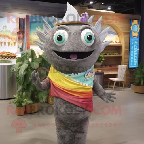 Personnage De Costume De Mascotte Redbrokoly De Poisson Gris Tacos ... on Productcaster.