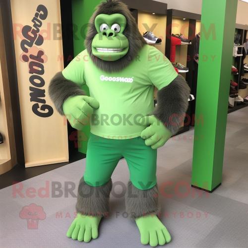 Personnage De Costume De Mascotte Redbrokoly De Gorille Vert Habill... on Productcaster.