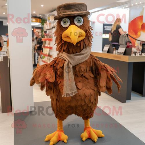 Mascotte Redbrokoly De Personnage De Poules Brunes Habillée D'un Je... on Productcaster.