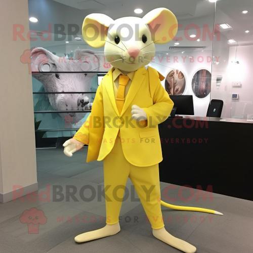 Personnage De Costume De Mascotte Redbrokoly De Rat Jaune Citron Ha... on Productcaster.