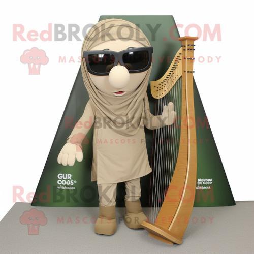 Personnage De Costume De Mascotte Redbrokoly De Harpe Celtique Beig... on Productcaster.