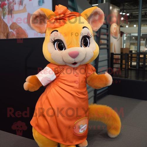 Mascotte Redbrokoly De Personnage De Loir Orange Habillé D'une Robe... on Productcaster.