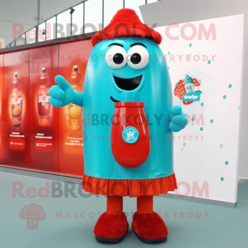 Personnage De Costume De Mascotte Redbrokoly Bouteille Turquoise De... on Productcaster.