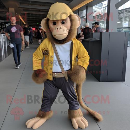 Mascotte Redbrokoly De Personnage De Singe Capucin Doré Habillé D'u... on Productcaster.