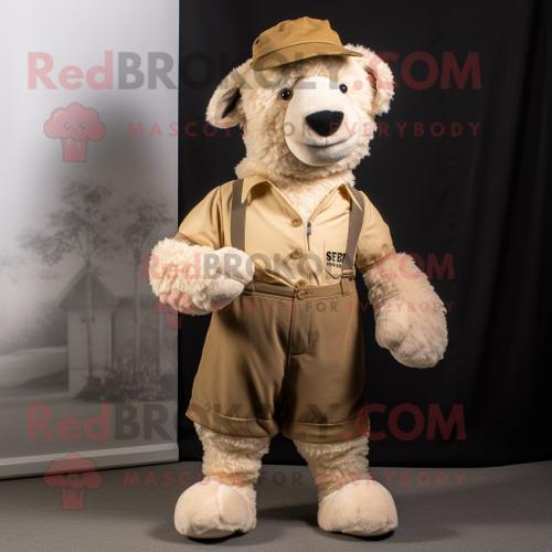 Personnage De Costume De Mascotte Redbrokoly Tan Suffolk Sheep Habi... on Productcaster.