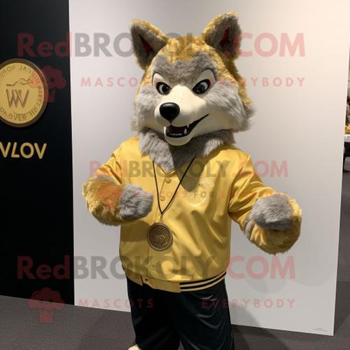 Personnage De Costume De Mascotte Redbrokoly Gold Say Wolf Habillé ... on Productcaster.