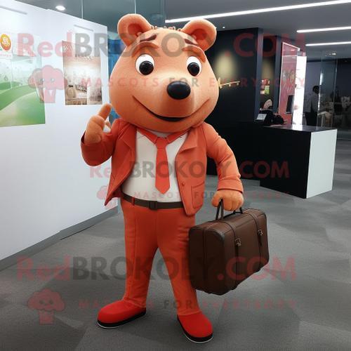 Personnage De Costume De Mascotte Redbrokoly Rust Sow Habillé D'un ... on Productcaster.