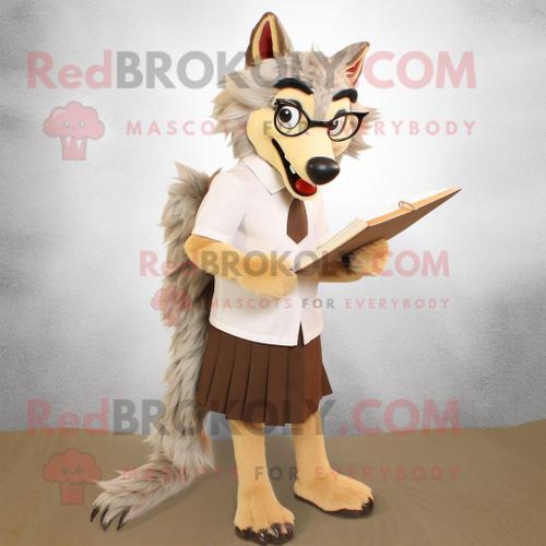 Personnage De Costume De Mascotte Redbrokoly Tan Wolf Habillé D'une... on Productcaster.