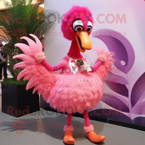 Personnage De Costume De Mascotte Redbrokoly De Flamant Rose Vêtu D... on Productcaster.